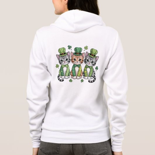 Veste À Capuche Lucky St. Patrick’s Day Kittens-47474 (Dos)
