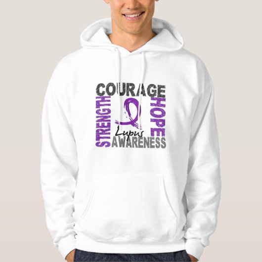 Veste À Capuche Lupus d'espoir de courage de force (Devant)