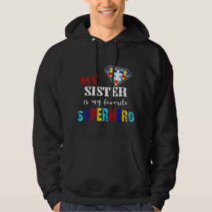 Veste À Capuche Ma Soeur Est Mon Superhéros Préféré Autisme Cadeau