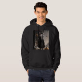 Veste À Capuche Mage Déplaisant éffrayant De Chat Dans La Forêt De (Devant entier)