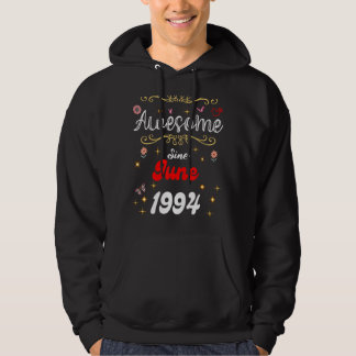 Veste À Capuche Magnifique Depuis Juin 1994 Fleurs d'Anniversaire