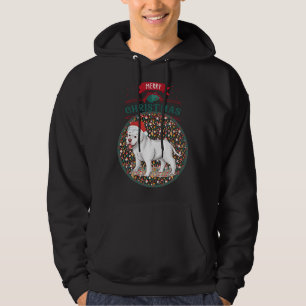 Veste À Capuche Magnifique Pitbull blanc avec chapeau de Père Noël