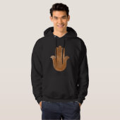 Veste À Capuche Main de Hamsa de Fatima impression Esquisse marron (Devant entier)