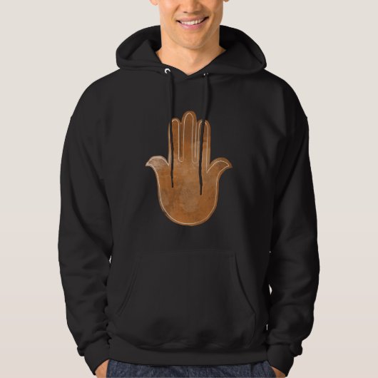 Veste À Capuche Main de Hamsa de Fatima impression Esquisse marron (Devant)