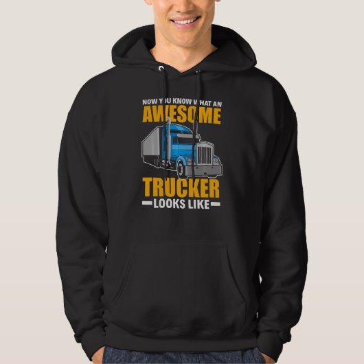 Veste À Capuche Maintenant Vous Savez Que Trucker Awesome Semble D (Devant)