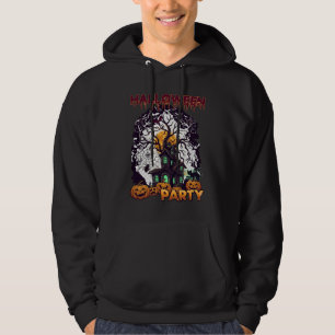 Veste À Capuche Maison Hantée Arbre Citrouilles Noir Fête d'Hallow
