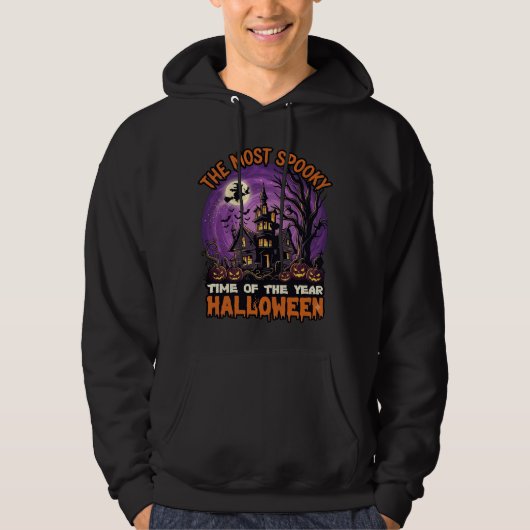 Veste À Capuche Maison hantée de Halloween la plus effrayante Sorc (Devant)
