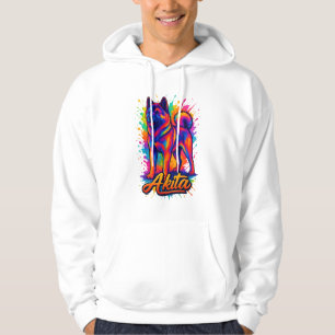 Veste À Capuche Majestic Akita - Vibrant Pop Art coloré Illustra