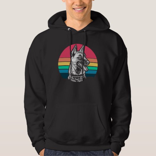 Veste À Capuche Malinois belge rétro (Devant)