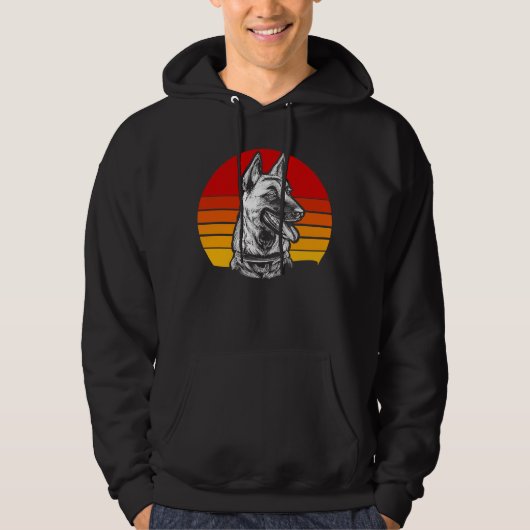 Veste À Capuche Malinois belge rétro 3 (Devant)