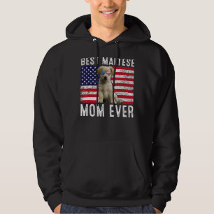 Veste À Capuche Maltese Maman Usa Drapeau Américain Maltais Propri