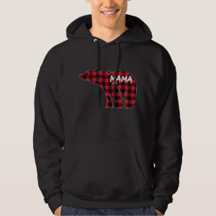 Veste À Capuche Mama Bear Red Plaid Correspondant Famille Noël Paj