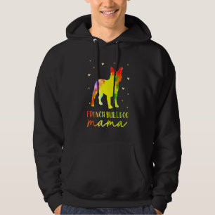 Veste À Capuche Maman chien Bouledogue français Tie Dye Coloré Bul