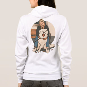 Veste À Capuche Maman de chien câlinant un chiot duveteux - Moment