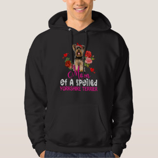 Veste À Capuche Maman D'Un Yorkshire Gâté Terrier Cute Chien Bow T