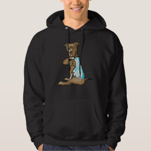 Veste À Capuche Maman Pitbull Brun Tan Tatouage Chien Méchant Four