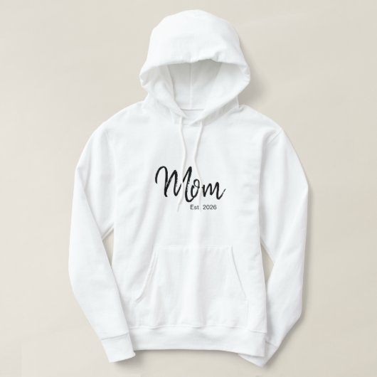 Veste À Capuche Maman Script Établie Noir (Design devant)