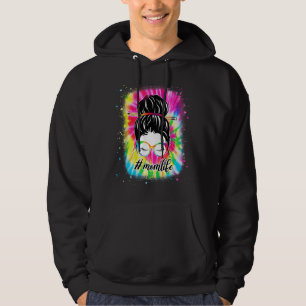 Veste À Capuche Maman Vie Messy Cheveux Bun Femmes Fête des Mères