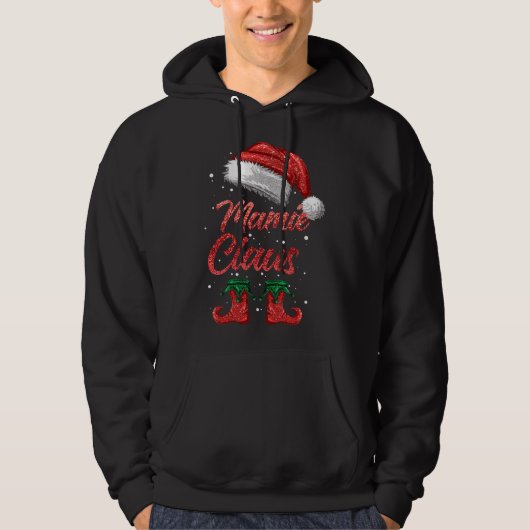 Veste À Capuche Mamie Claus Matching Family Joyeux Noël Père Noël (Devant)