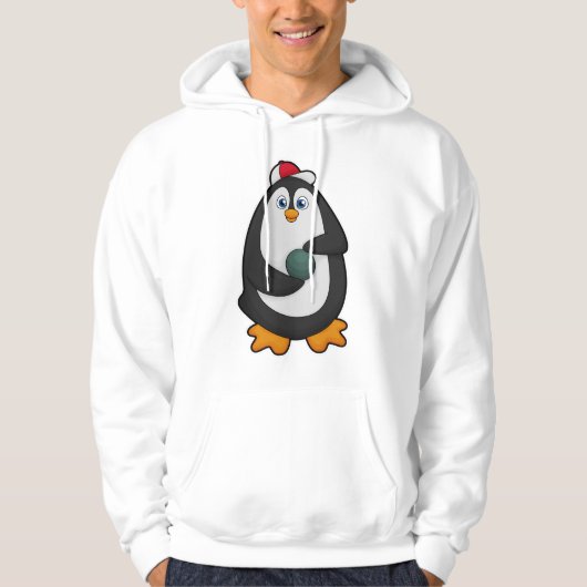 Veste À Capuche Manchot au bowling avec boule de bowling (Devant)