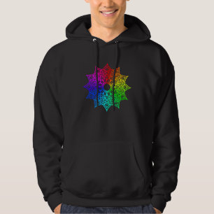 Veste À Capuche Mandala de fleur de lotus arc-en-ciel Géométrie sa