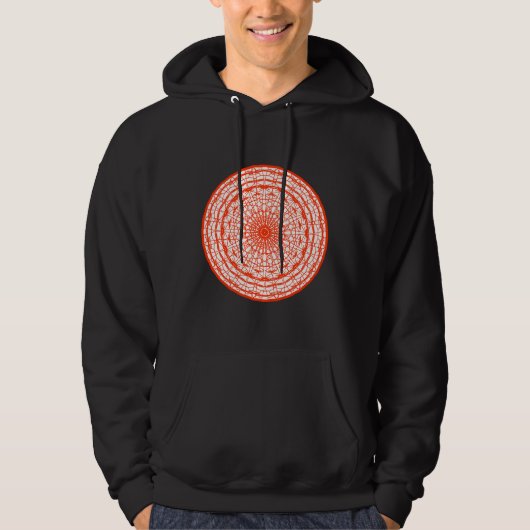 Veste À Capuche Mandala Orange Et Blanc (Devant)