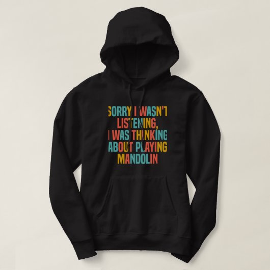 Veste À Capuche Mandolin Lover Penser À Jouer Mandolin Fun (Design devant)
