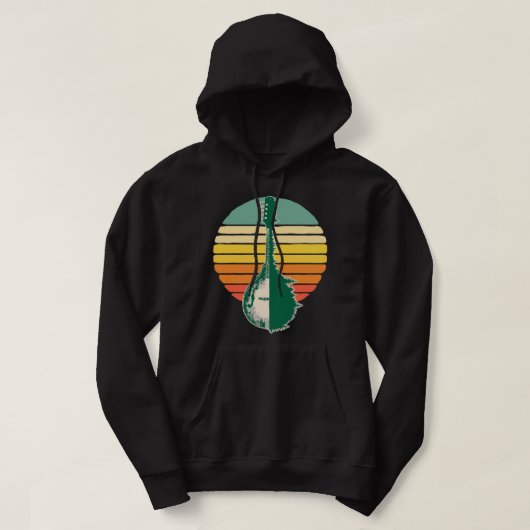 Veste À Capuche Mandolin Lover Trees Reflection 80s Sunset B rétro (Design devant)