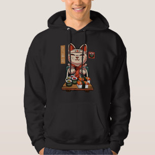 Veste À Capuche Maneki Neko Sushi Chat - Cute Nigiri Sashimi Maki 