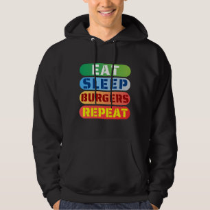 Veste À Capuche manger des hamburgers de sommeil répéter