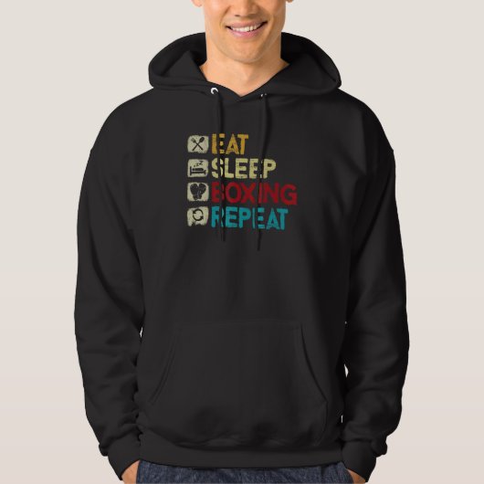 Veste À Capuche Manger Dormir Boxe Répéter Homme de Boxe Gants de (Devant)