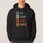 Veste À Capuche Manger Dormir Code Répéter Drôle Codage Programmeu (Devant)