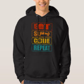 Veste À Capuche manger dormir coder répéter programmeur informatiq (Devant)