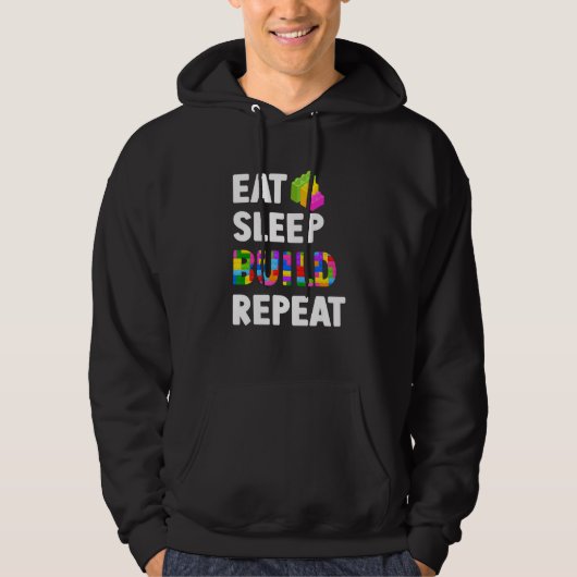 Veste À Capuche Manger Dormir Construire Répéter Maître Constructe (Devant)
