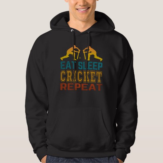 Veste À Capuche Manger Dormir Cricket Répéter (Devant)
