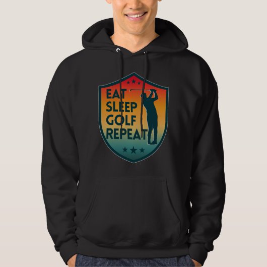 VESTE À CAPUCHE MANGER DORMIR GOLF RÉPÉTER (Devant)