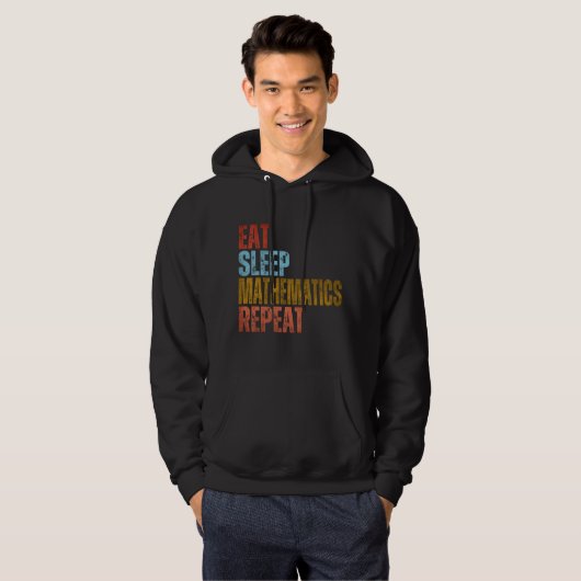 VESTE À CAPUCHE MANGER DORMIR MATHÉMATIQUES RÉPÉTER (Devant entier)