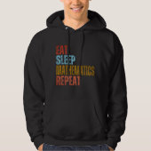 VESTE À CAPUCHE MANGER DORMIR MATHÉMATIQUES RÉPÉTER (Devant)