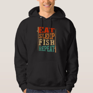 Veste À Capuche Manger Dormir Poisson Répéter Rétro Vintage en Dét