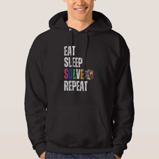 Veste À Capuche Manger dormir résoudre répéter Math Speed Cubing P (Devant)