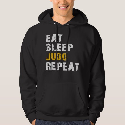 Veste À Capuche manger le judo de sommeil répéter (Devant)