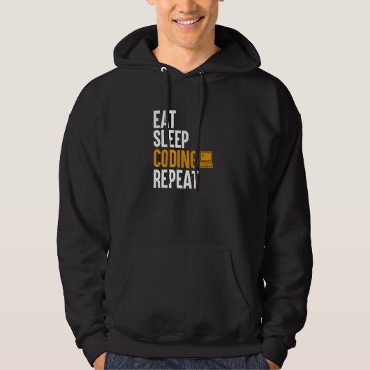 Veste À Capuche Manger Sommeil Codage Programmation Ordinateur B (Devant)