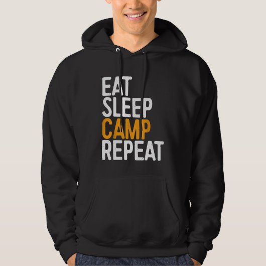 Veste À Capuche Mangez le camp de sommeil Répéter le camping drôle (Devant)