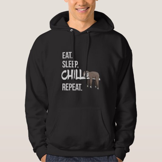 Veste À Capuche Mangez le sommeil froid Répéter mignon Lazy Chilli (Devant)