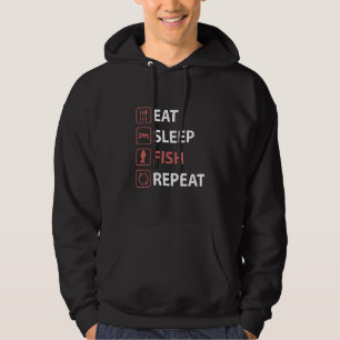 Veste À Capuche Mangez Sleep Poisson Répéter Pêcheur