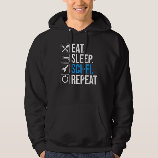 Veste À Capuche Mangez Sleep Sci-Fi Répéter (Devant)