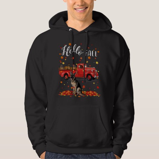 Veste À Capuche Maple German Shepherd Leaf Automne Automne Rouge T (Devant)