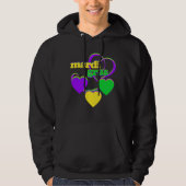 Veste À Capuche Mardi Gras Purple Jaune Vert Coeur mignon Carnaval (Devant)