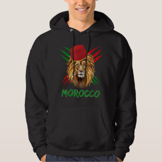 Veste À Capuche Maroc Lion Drapeau Sport Maroc avec casquette maro