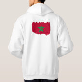 Veste À Capuche Marocain Drapeau Chemises en détresse (Dos)
